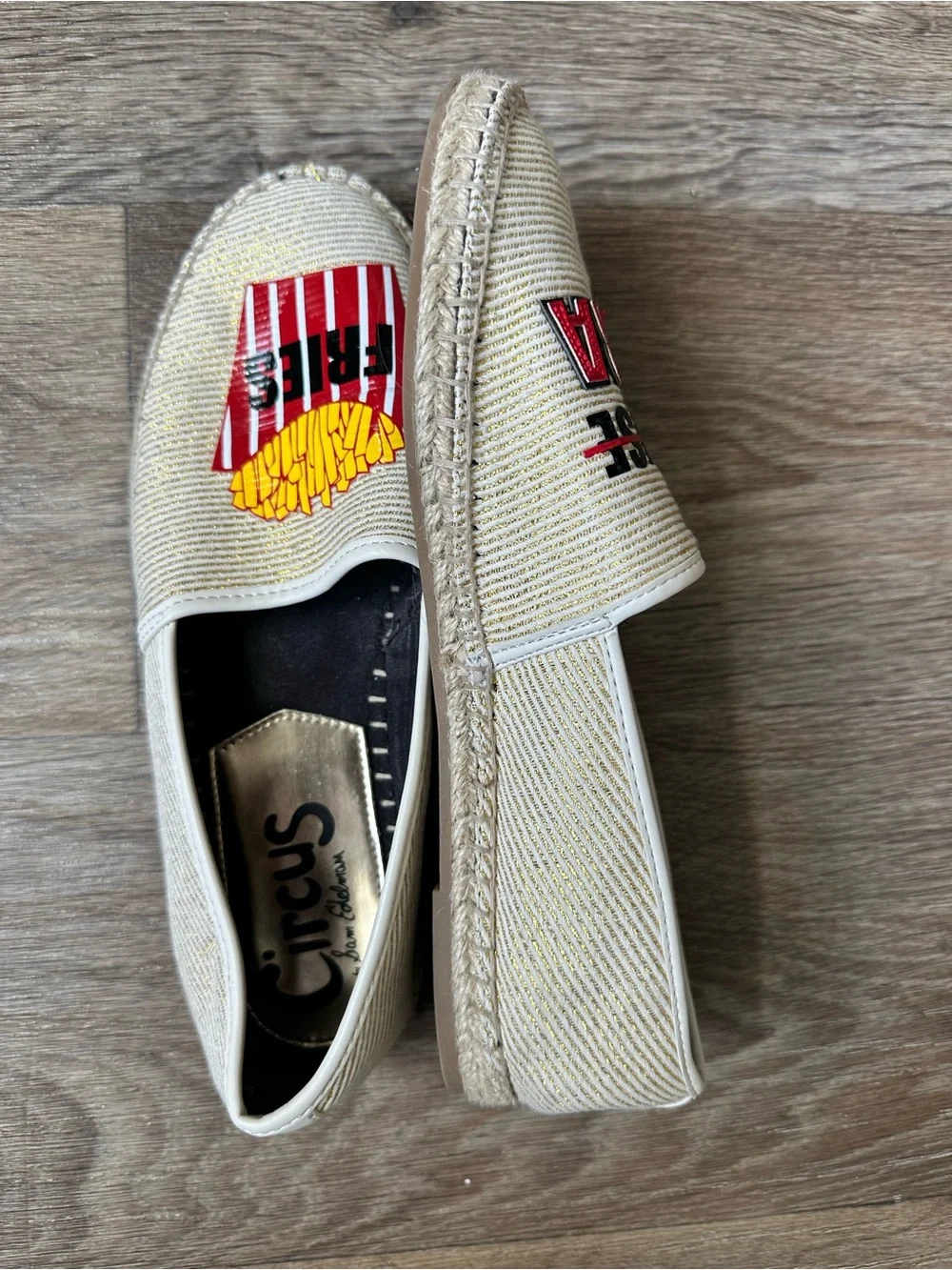 Circus by Sam Edelman “Exercise Extra Fries” Espadrille Flats Women’s 9 Graphic